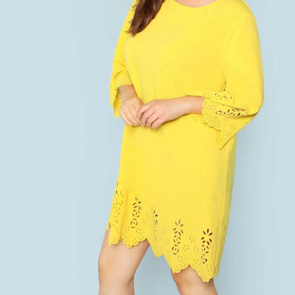 Yellow Laser Cut Dress